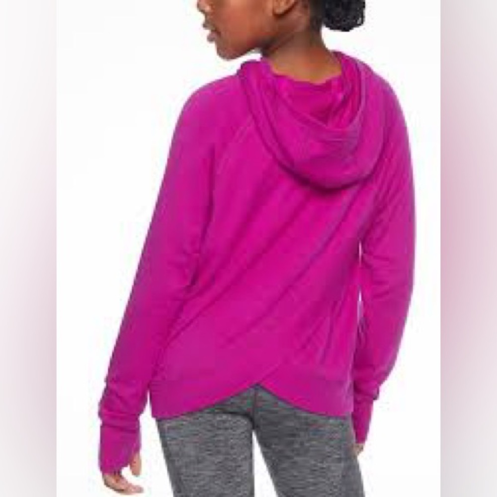 Athleta Girl Sz 12 Large cross cross hoodie rose verbena